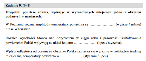 Przykładowe zadanie na