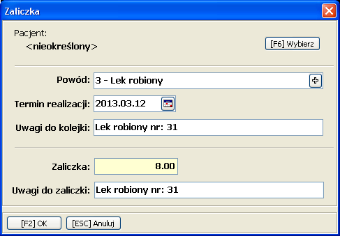 Sprzedaż leku robionego w programie aptecznym Następnie w oknie Poprawy sprzedaży wybieramy klawisz *ZAL.ROB. (Zamówienie na lek recepturowy). Rys. 8.