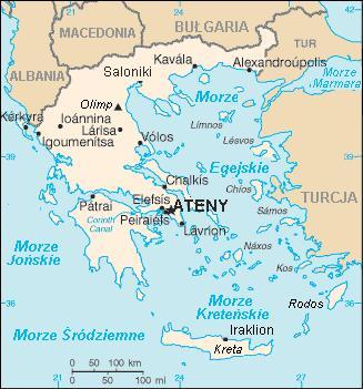 Grecja podstawowe informacje Republika Grecka kraj położony w południowowschodniej części Europy, na południowym krańcu