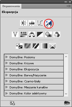 korekcji (rysunek 3.47), utwórz warstwę dopasowania dla polecenia Ekspozycja (Exposure).