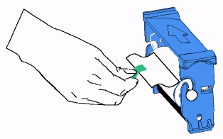 Instalacja drukarki Zakładanie cartridge czyszczącego Zakładanie cartridge czyszczącego Cartridge czyszczący czyści powierzchnię karty z zanieczyszczeń i kurzu przed jej zadrukiem.
