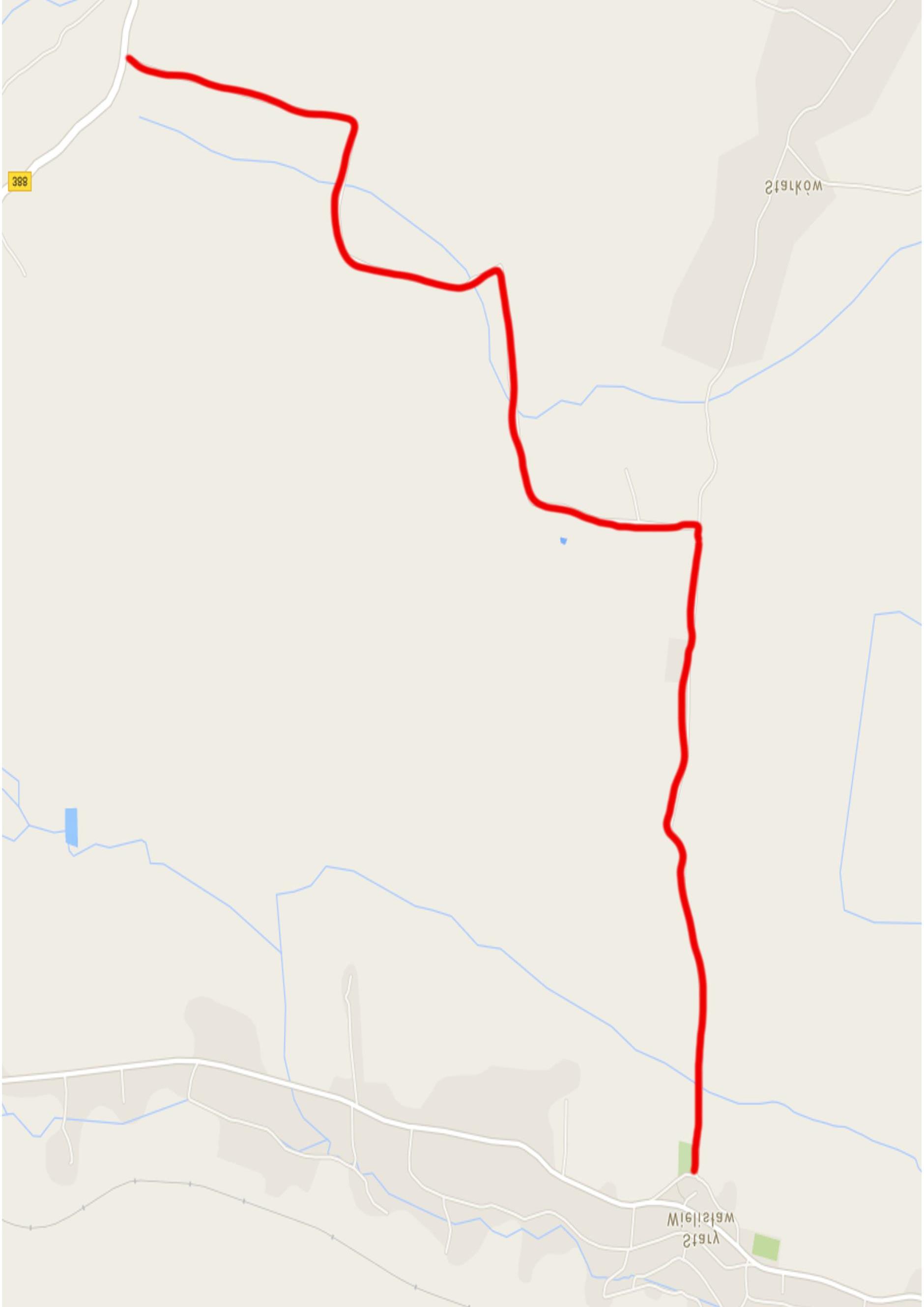 Trasa odcinka specjalnego nr,4 i 7 próby szybkościowej nr i 4 Stary Wielisław - Starków Stary Wielisław Legenda: - trasa