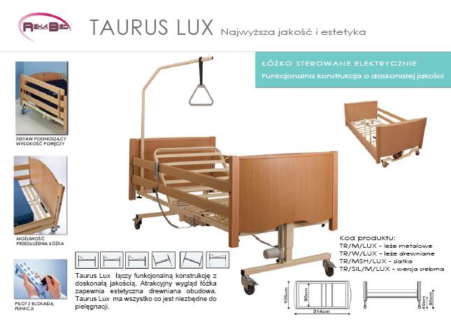 Taurus Lux: cena brutto 3 120 zł Łóżko TAURUS LUX zostało zaprojektowane z myślą o najbardziej wymagających klientach, wyróżnia się spośród konkurencji funkcjonalną i estetyczną obudową drewnianą