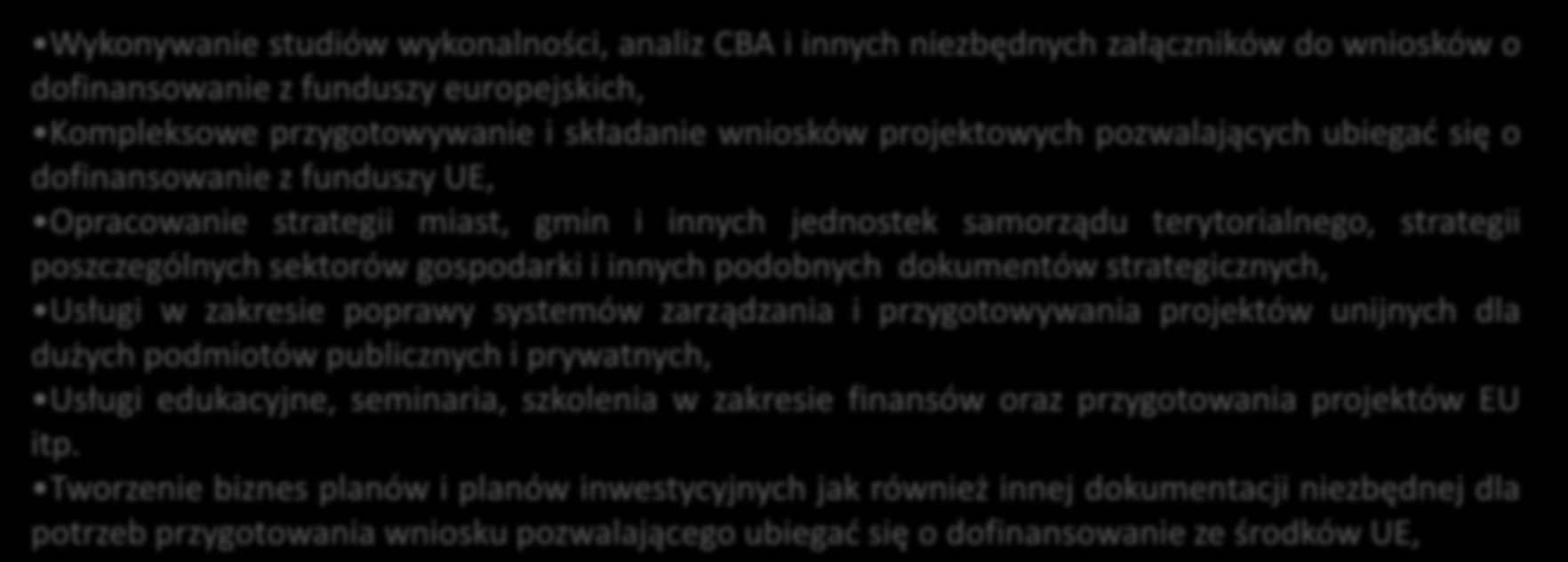 Zespół projektowy UHY Savjetovanje Sp. z o.o. składa się z fachowców posiadających ponad 20-letnie doświadczenie w pracy nad projektami, w tym taki sam staż pracy związany z funduszami EU.