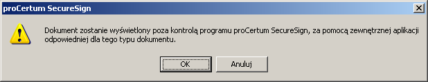 3.2.3. Przeglądanie dokumentu przygotowanego do podpisu Jeżeli chcesz przejrzeć przed podpisaniem dokument, to w tym celu należy kliknąć przycisk oznaczony ikoną.