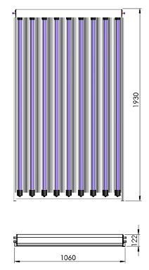 capacity of liquid in collector / flüssigkeitsinhalt liczba rur szklanych number of glass tubes / anzahl der glasrohre powierzchnia brutto kolektora gross surface of collector / bruttofläche