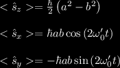 po podstawieniu za i odpowiednich wyrażeń otrzymujemy: Składowa operatora spinu po podstawieniu za i odpowiednich wyrażeń otrzymujemy: Podsumowując, otrzymaliśmy następujący układ równań na wartości