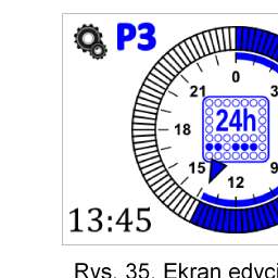 W lewym dolnym rogu oznaczono kwadrans, którego dotyczy edycja (pole wskazuje koniec kwadransa, którego dotyczy edycja np. 13:45 oznacza kwadrans 13:30-13:45).