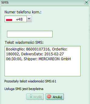 5.2.2. Wysyłanie SMS Jeśli rezerwacja została przez Ciebie potwierdzona poprzez kliknięcie w: Rezerwacja + SMS, rezerwacja zostanie przeprowadzona w tle, podczas gdy Ty zostaniesz przekierowany do