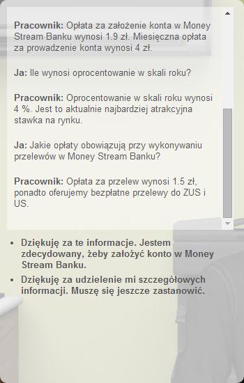 Foto 84. Rozmowa 3 część 5. W tym momencie konwersacji są dostępne dwie opcje wyboru: 1.