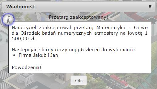 Po wybraniu opcji 2 pojawi się okno przetargów: Foto 167. Okno przetargów. Aby aplikować należy wybrać opcję Aplikuj.