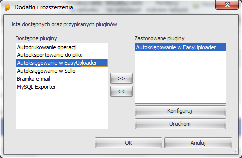 Konfiguracja pluginu Uwaga: Do dalszej konfiguracji pluginu należy przystąpić dopiero po pobraniu archiwalnych operacji bankowych z właściwego rachunku bankowego oraz wykonania kopii zapasowej bazy