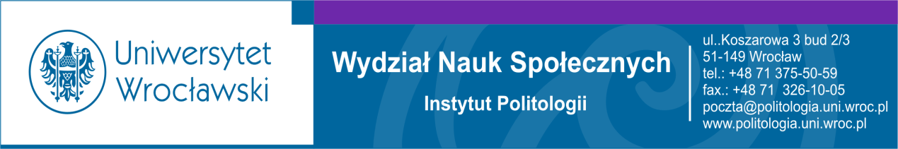 Instytut Politologii Uniwersytetu Wrocławskiego ma zaszczyt zaprosić do uczestnictwa w Międzynarodowej Konferencji Naukowej Nowe zarządzanie publiczne w Grupie Wyszehradzkiej (V4) - - od modelu