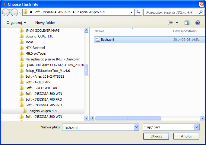 8 / 14 Open ManufacturingFlashTool and click File\settings Uruchom ManufacturingFlashTool i kliknij File\settings Set all options like at attached image, and click Ok Ustaw parametry