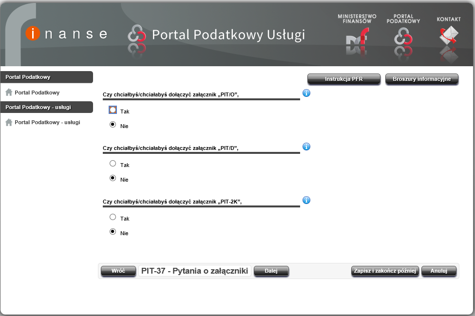 7. ZAPISYWANIE ZEZNANIA PODATKOWEGO DO PÓŹNIEJSZEJ EDYCJI Przed wysłaniem zeznania do Administracji Podatkowej można zapisać! pobrane zeznanie i powrócić do niego później.