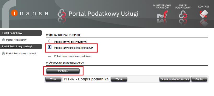 Rysunek 95 PFR podpis certyfikatem kwalifikowanym Krok 2 Na ekranie zostanie wyświetlone okno z pytaniem czy