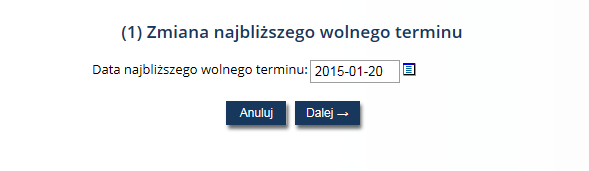 Rys. 5.5 Przykładowe okno podsumowania zmiany daty ostatniej oceny kolejki 5.3.