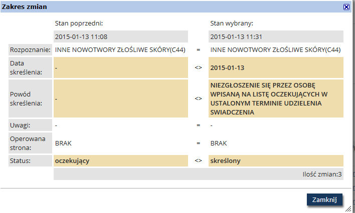 Rys. 5.25Przykładowa pozycja pacjenta w kolejce oczekujących 5.6.9.