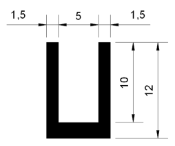 3. Uszczelki lite profile czarne Tabela Rozmiarów Uszczelki krawędziowe Przekrój Nazwa, rozmiar (mm) Długość zwoju (m) KOLOR Uszczelka krawędziowa typu U - 1 mm 100 Uszczelka krawędziowa typu U - 2