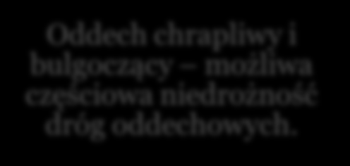 Brak widocznych ruchów klatki piersiowej.