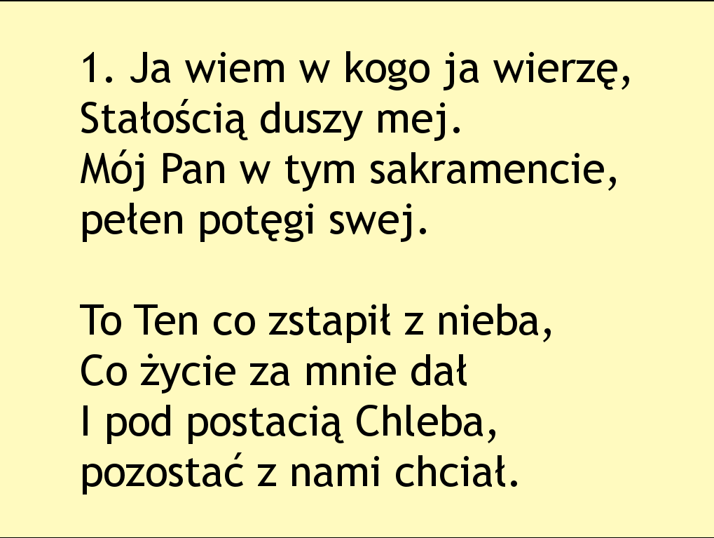 Ekran projekcyjny Wygląd tekstu wyświetlanego na ekranie