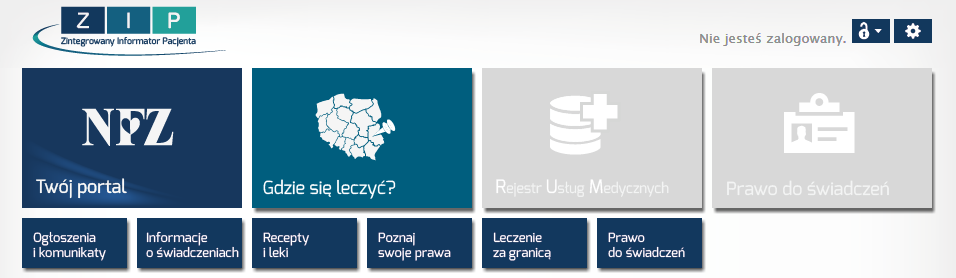 8. LOGOWANIE DO SYSTEMU Logowanie do systemu możliwe jest po otrzymaniu z Oddziału Wojewódzkiego NFZ informacji wymaganych do autoryzacji. Informacja ta zawiera adres strony WWW systemu.