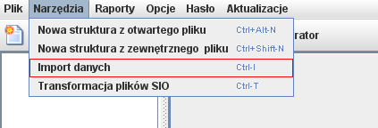 po zaimportowaniu poszczególnych zakładek należy zamknąć okno importu danych krzyżykiem w prawym górnym rogu tego okna. UWAGA!