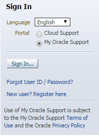 My Oracle Support Vs.