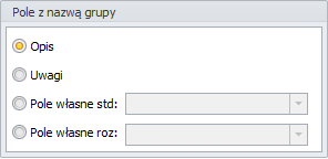 7.1.1.3.3 Pole z nazwą grupy W polu tym należy wybrać pole w Subiekcie które zawiera nazwę grupy dla towaru.