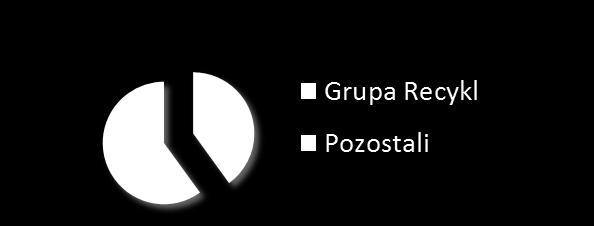 Wysokie udziały rynkowe Grupy Recykl Rynek granulatu SBR 2015 Uzyskano pozycję największego producenta granulatu SBR w Polsce z udziałem ok.