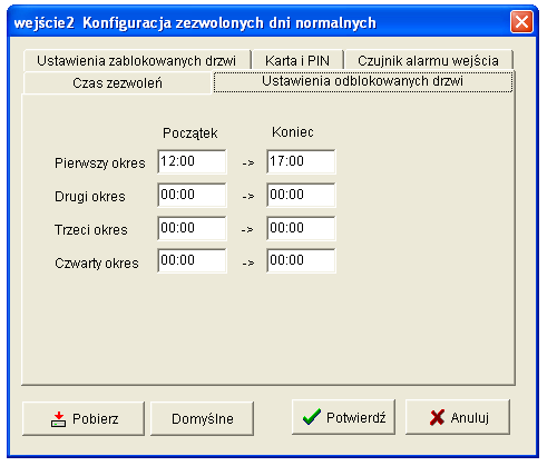 Ustawienie przedziału czasu od 00:00 do 00:00 oznacza że dany harmonogram jest nieaktywny. Jeżeli chcemy zaznaczyć cały dzień musimy wprowadzić przedział od 00:00 do 23:59.