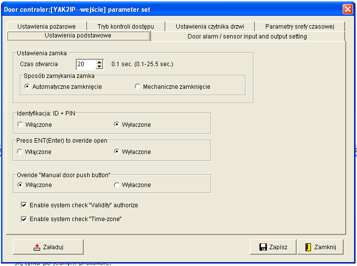 6. Jak ustawić czas działania rygla? Kontrolery (wybieramy drzwi które nas interesują) Parametry Konfiguracja parametrów (zakładka ustawienia podstawowe) Wprowadzona wartość jest mnożona x0.1 7.