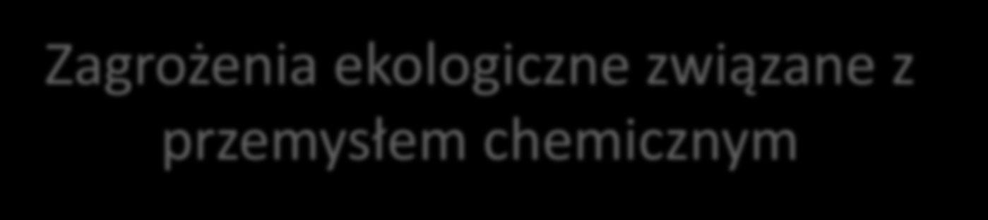 Zagrożenia ekologiczne związane z przemysłem chemicznym Wydobycie surowca