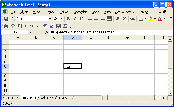 Po wpisaniu formuły DDE i naciśnięciu przycisku Enter w programie Excel