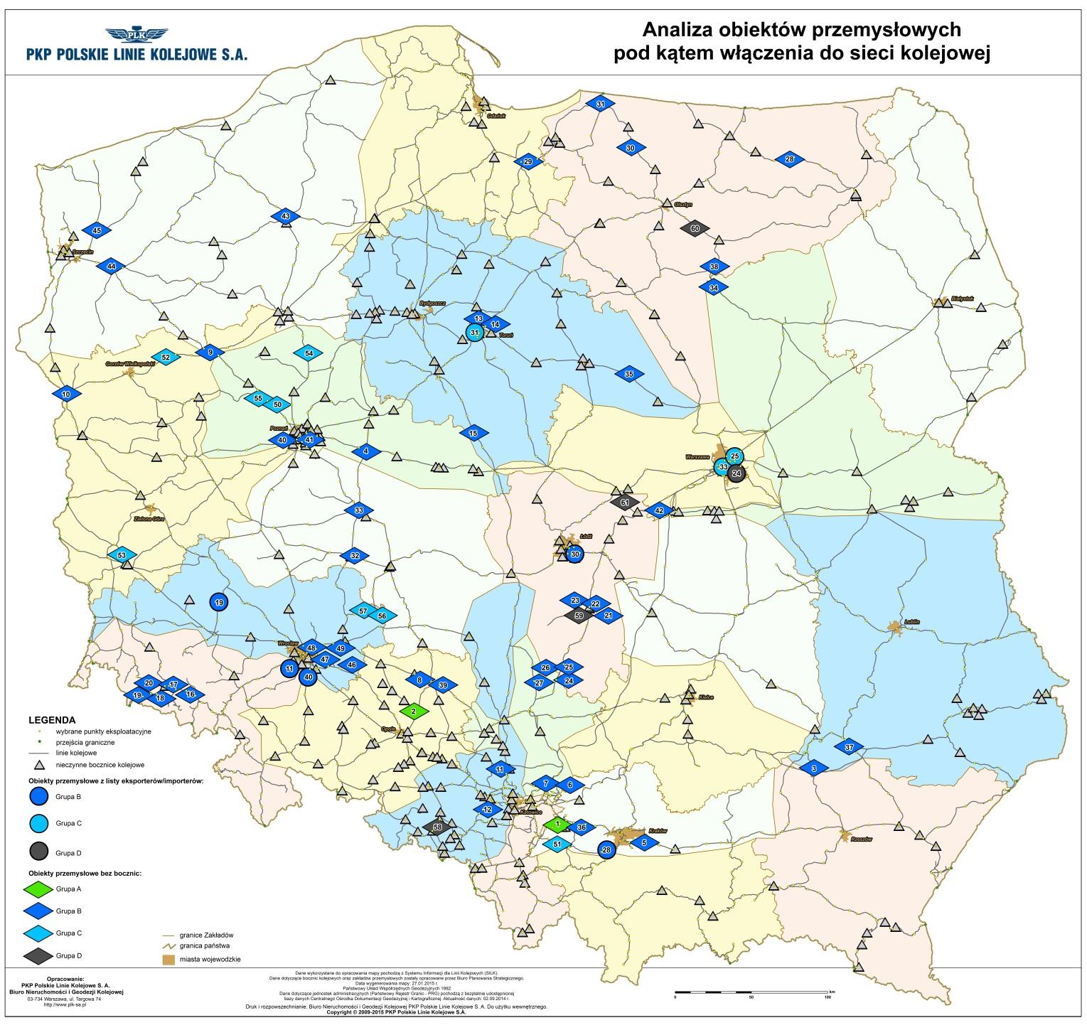 Analiza obiektów przemysłowych pod kątem włączenia do sieci kolejowej lokalizacja