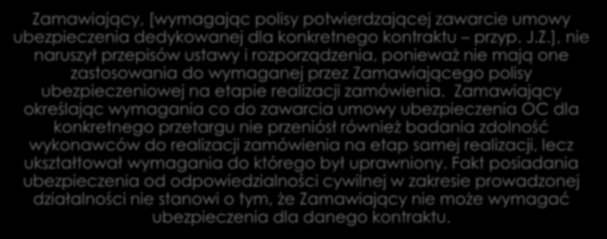 Dopuszczalność polisy dedykowanej Za