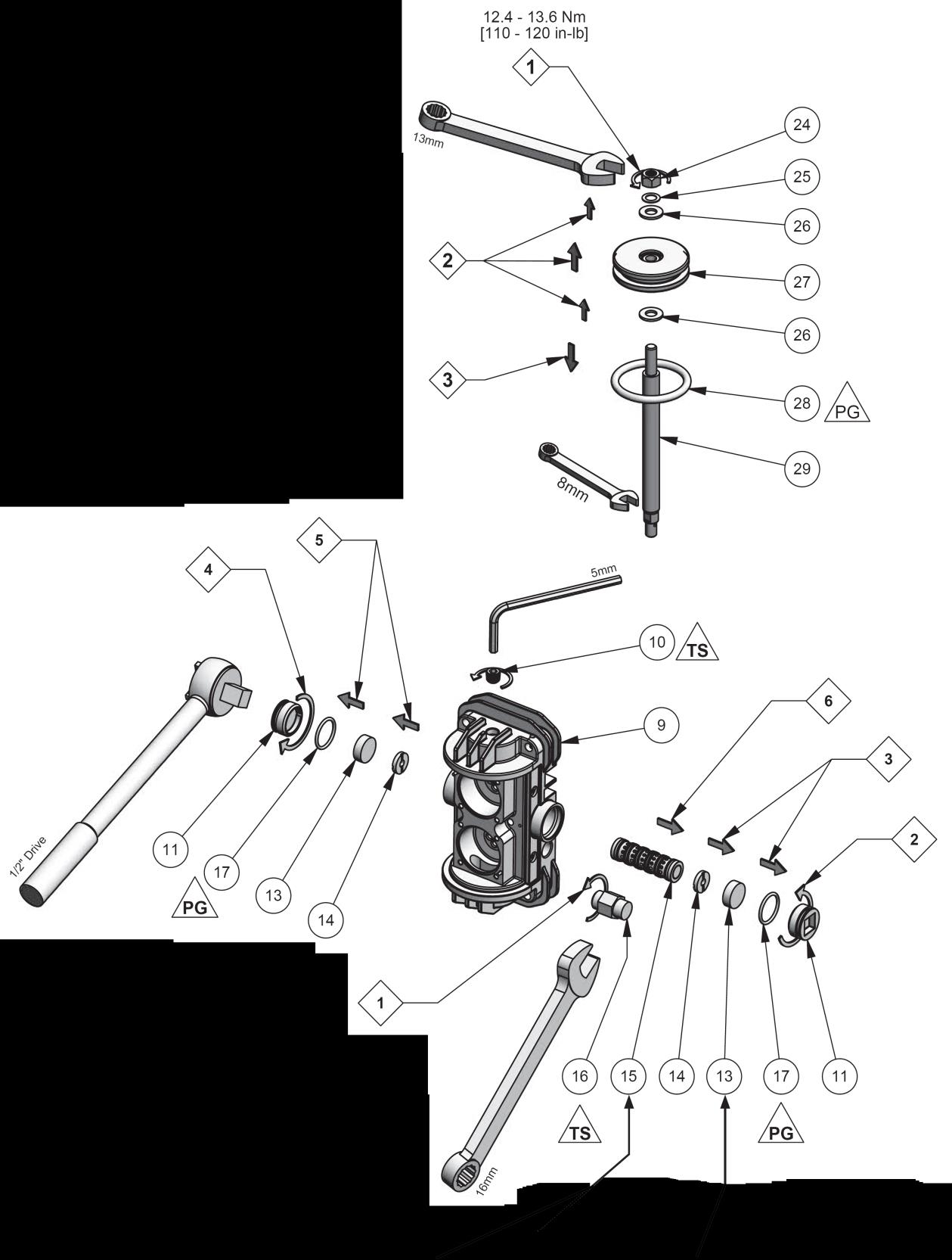 SILNIK PNEUMATYCZNY AX55S KONSERWACJA SYMBOLE DOT.