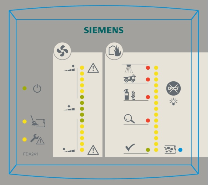 Siemens ASD Seria FDA Seria zasysających czujek dymu FDA241/221 charakteryzuje się detekcją w zakresie dwóch długości promieniowania elektromagnetycznego (niebieskiego i podczerwieni).