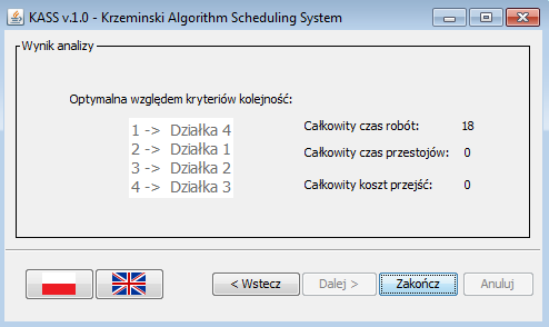 2. PRZYKŁAD SPRAWDZAJĄCY DLA PROGRAMU KASS V.1.0 Celem sprowadzenia poprawności reguł i implementacji wykonano kilka przykładów sprawdzających.