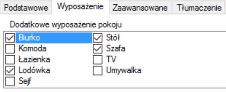 Wyposażenie pokoi możemy tworzyć w tym samym module, klikając w menu na Wyposażenie pokoi i dodając nowe przedmioty. - Ustalić ceny sezonowe.