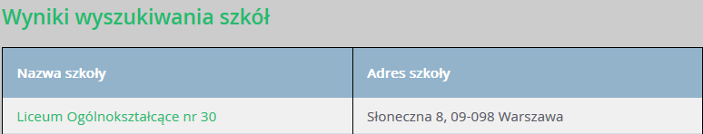 Po wypełnieniu wszystkich pól za pomocą list rozwijalnych i kliknięciu przycisku Szukaj kandydat
