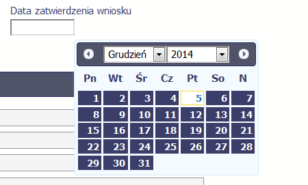 Data zakończenia weryfikacji W polu należy wskazać datę zakończenia ostatniego etapu weryfikacji wniosku o dofinansowanie przez Instytucję (np. oceny merytorycznej / techniczno- ekonomicznej).