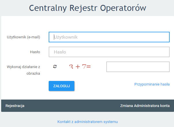 3 Logowanie i wylogowywanie Logowanie Logowanie odbywa się na stronie startowej systemu https://www.cro.ichp.pl.