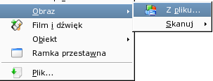 Umieszczanie grafiki w dokumencie Najczęstszym sposobem wstawiania grafiki do dokumentu jest wybranie z górnego menu polecenia Wstaw-->Obraz--Z pliku W tym oknie podajemy lokalizacje pliku, który