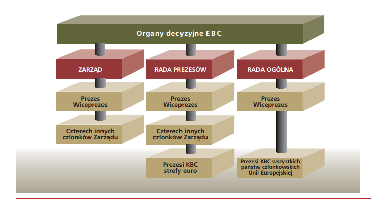 regulamin wewnętrzny Reguły postępowania. EBC i ESBC kierują te same organy decyzyjne; Rada Zarządzająca, Zarząd i Rada Ogólna (Grzesiak 2004).