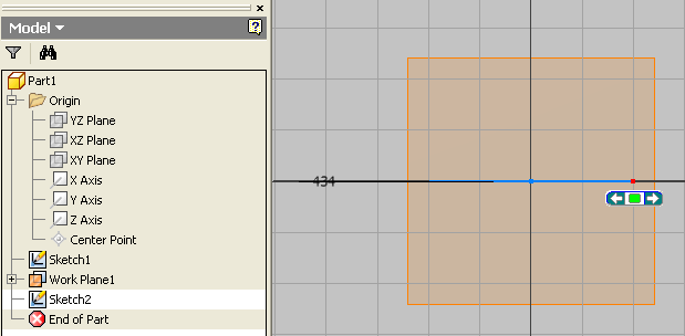 7 Wynikiem rzutowania tej linii na szkic Sketch2 będzie punkt, który zostanie wykorzystany w wiązaniu geometrycznym powierzchni przekroju cewki. 5.4.