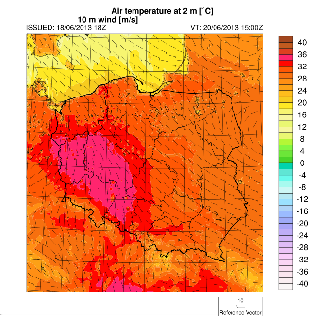 Model UMPL (ICM) daje temperatury bardzo wysokie.