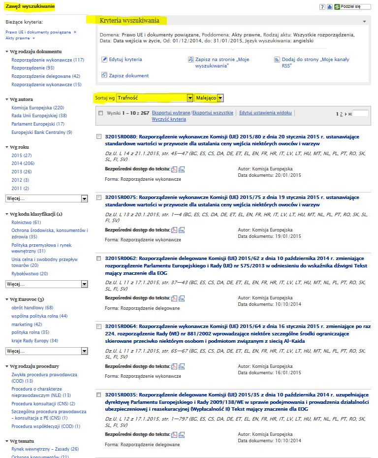 Jeśli chcesz zawęzić wyniki wyszukiwania, możesz do tego użyć opcji dostępnych po lewej stronie.