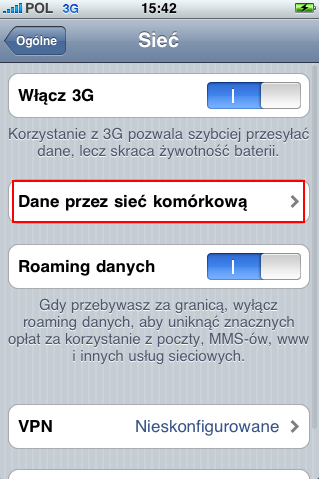 Konfiguracja ustawień internetowych sieci PLAY Konfiguracja APN: Internet APN: internet Uzupełniamy tylko pola APN, inne pola zostają puste. Konfiguracja APN: MMS UWAGA!