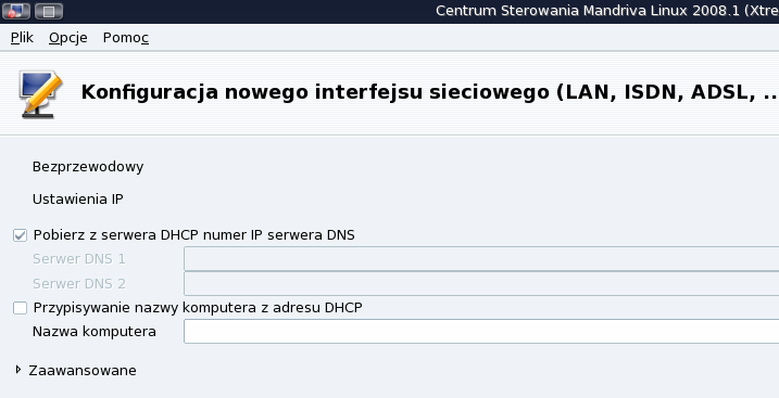 11. W kolejnym oknie zaznacz opcje konfiguracyjne dotyczące uzyskania dostępu do